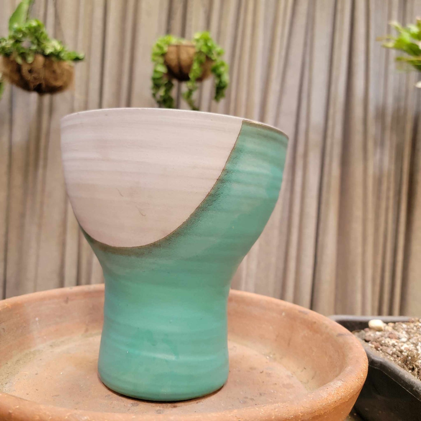 African Tribal Planter - Turquoise