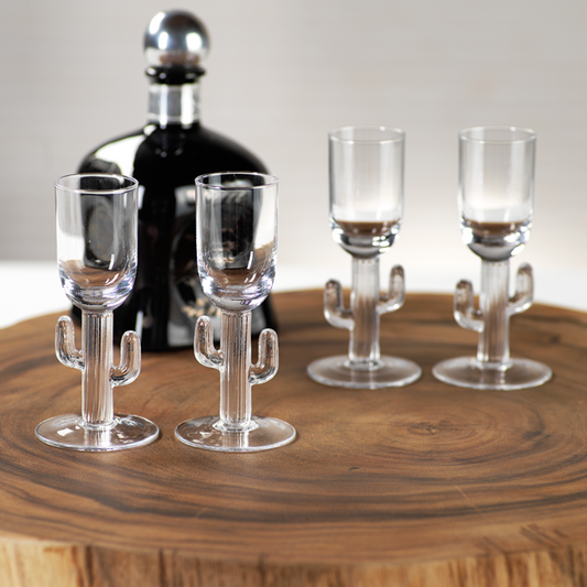 Cactus Shot Glass - Clear - Set of 4