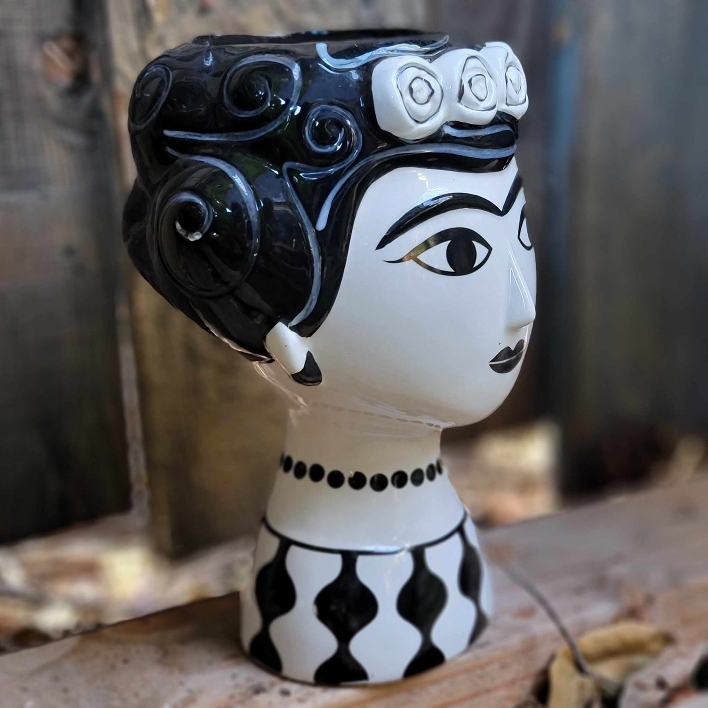 Ceramic Vase - Marisol - Black & White