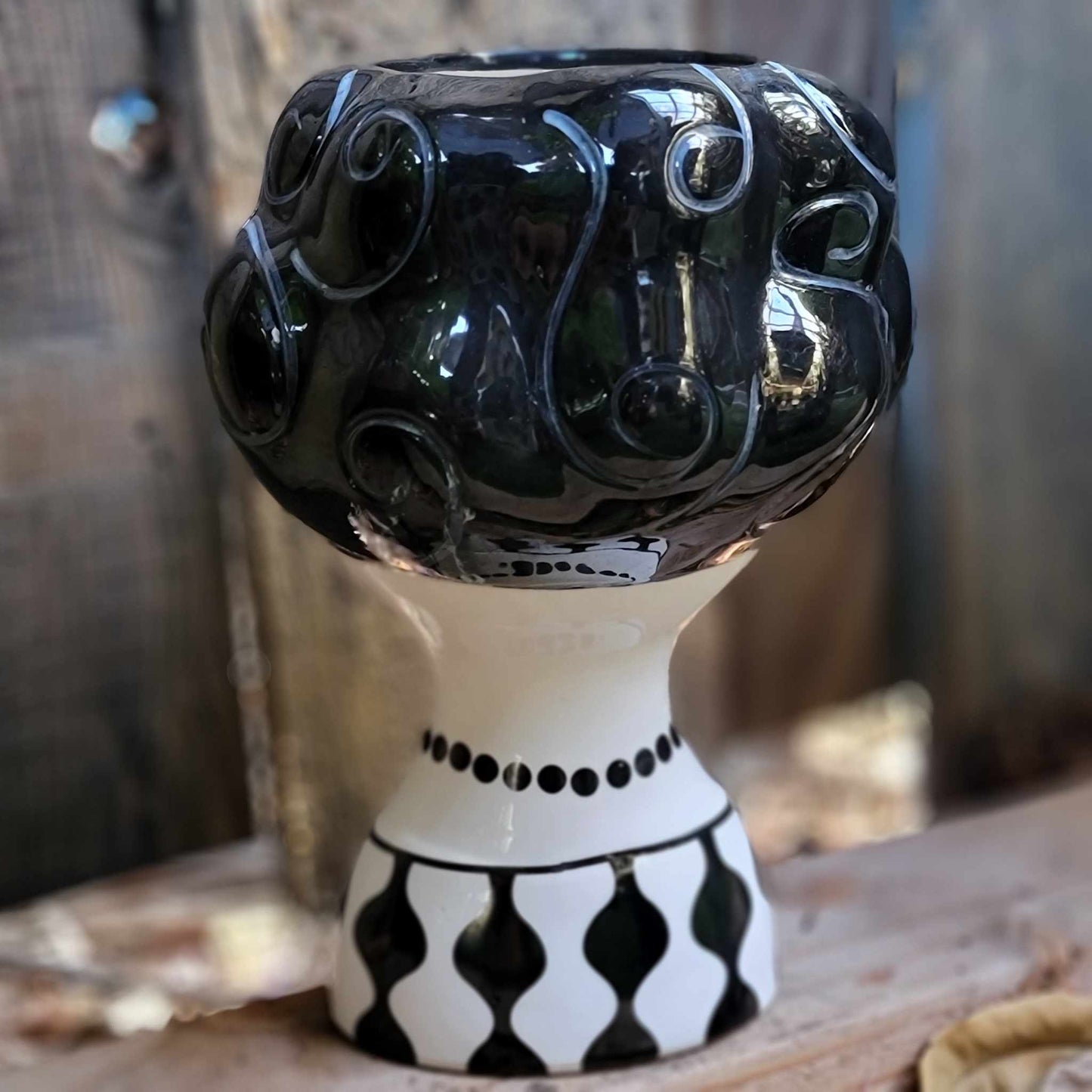 Ceramic Vase - Marisol - Black & White
