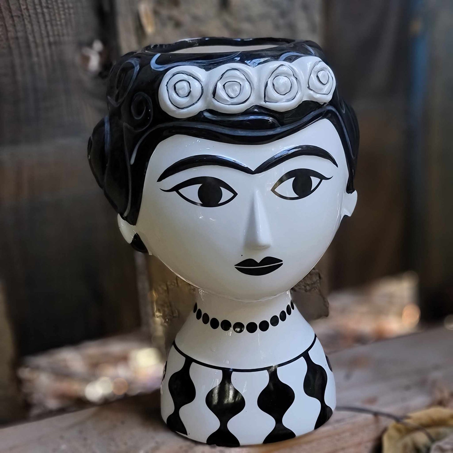 Ceramic Vase - Marisol - Black & White