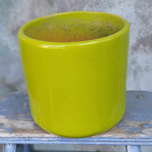 Glazed Terra Cotta Planter - Chartreuse