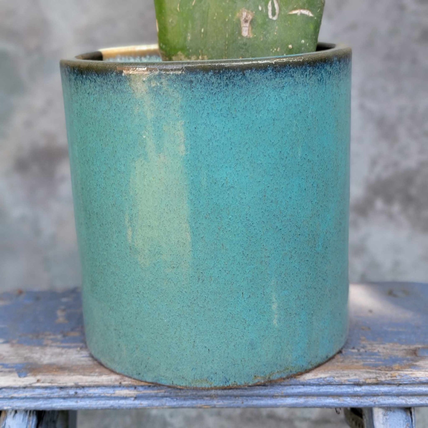 Glazed Terra Cotta Planter - Turquoise