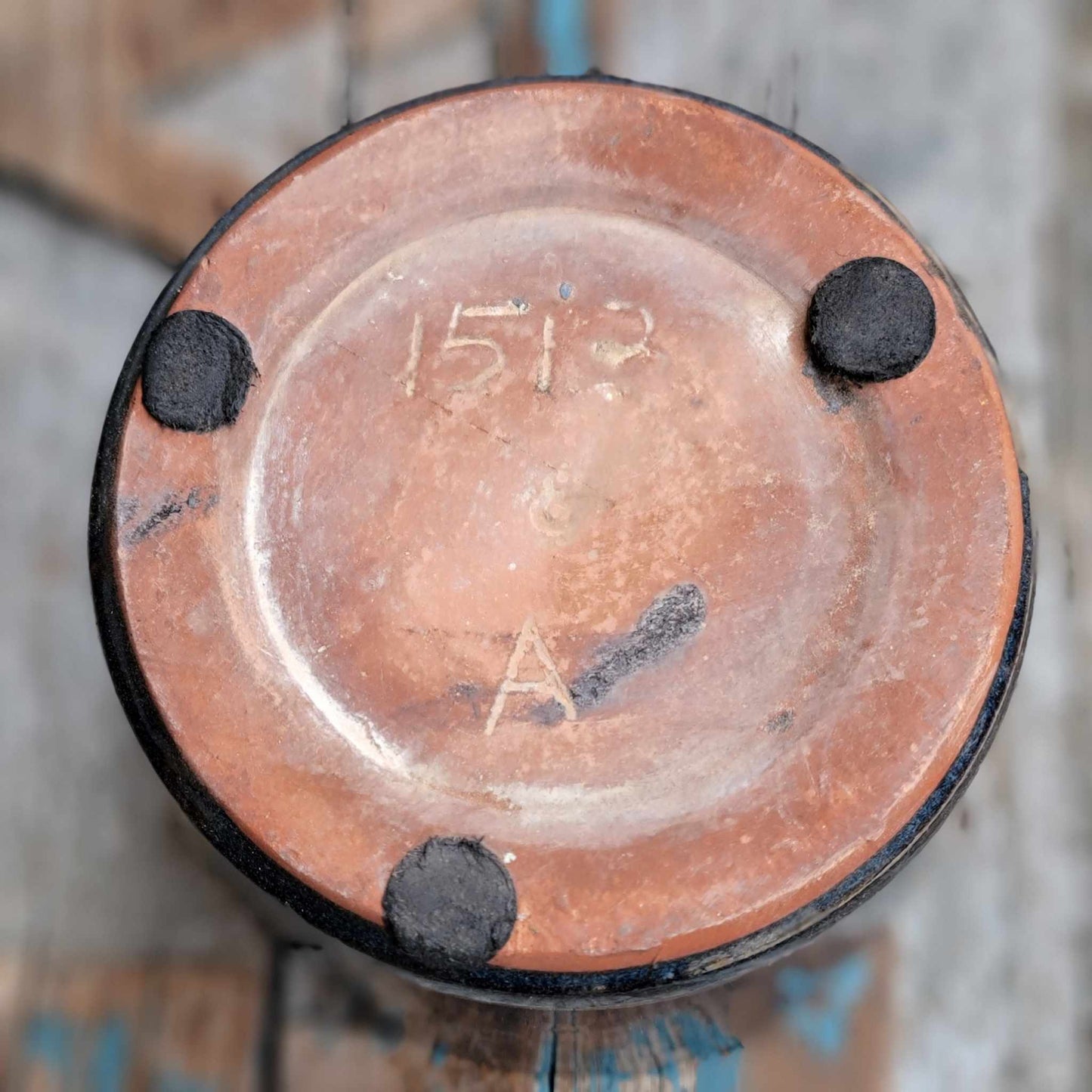 Glazed Terra Cotta Planter with Saucer - Navy