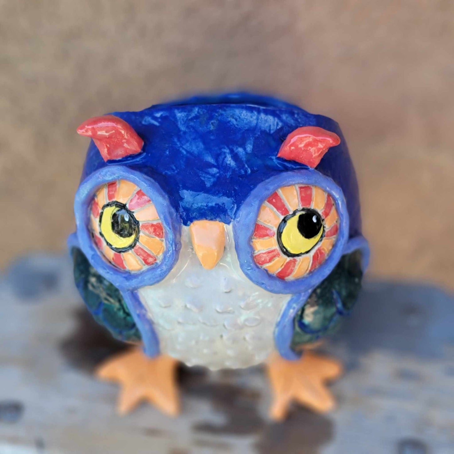 Handmade Ceramic Owl Planter