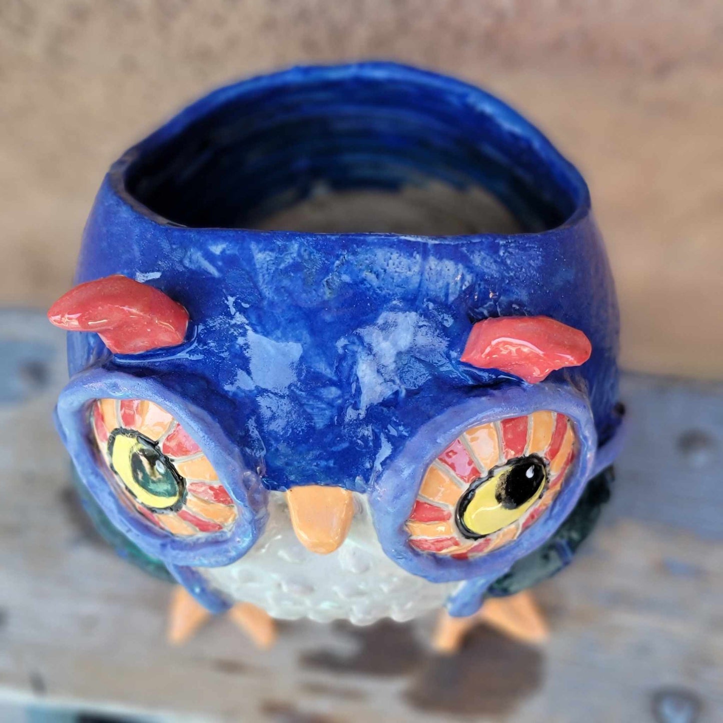 Handmade Ceramic Owl Planter