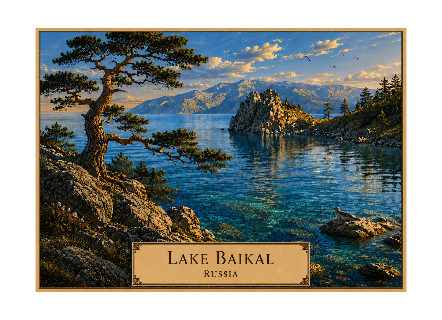 Lake Baikal botanical expedition 5 x 7 art card by Shangri-Ha Cactus Ranch