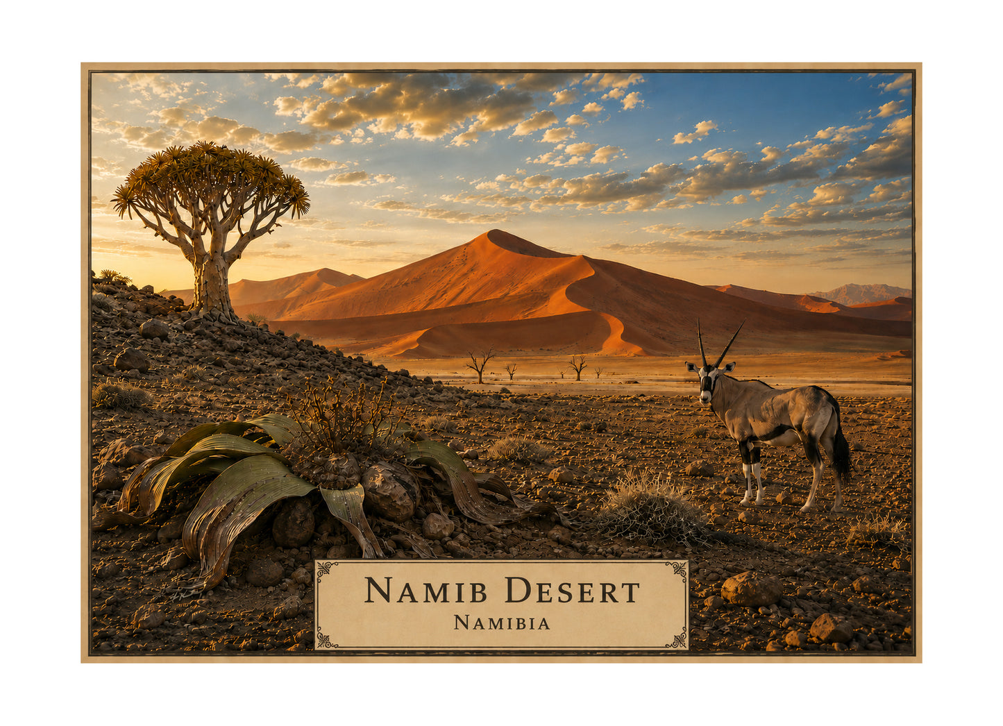 Namib Desert botanical expedition 5 x 7 art card by Shangri-Ha Cactus Ranch