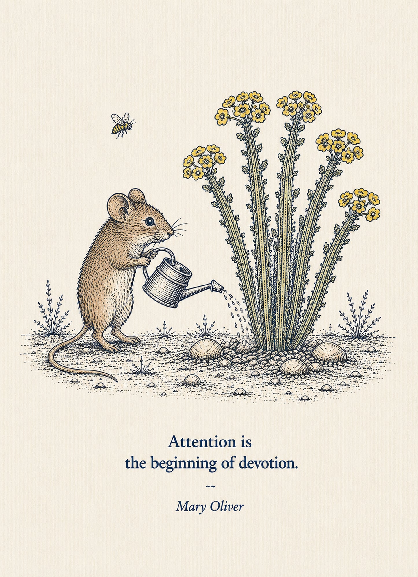 Mouse Small Society 5 x 7 art card by Shangri-Ha Cactus Ranch