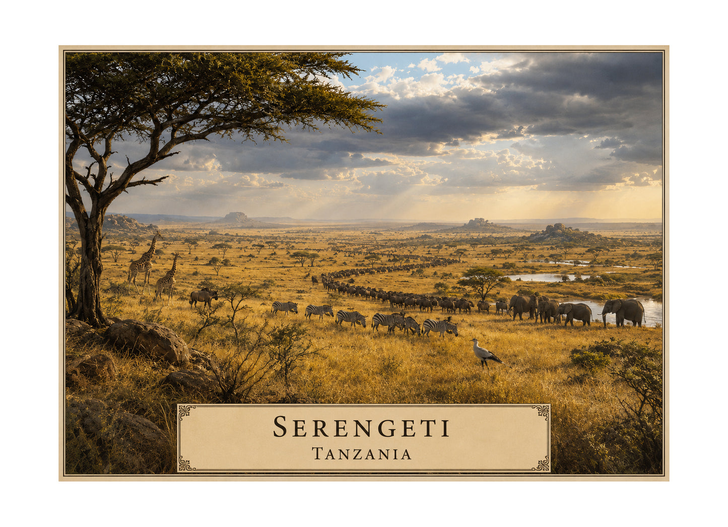 Serengeti botanical expedition 5 x 7 art card by Shangri-Ha Cactus Ranch