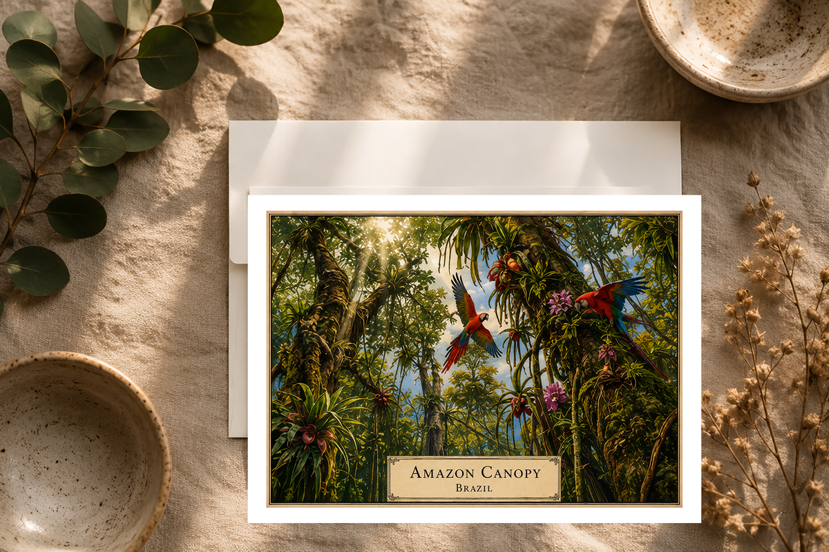 Amazon Canopy — Botanical Expedition Art Card