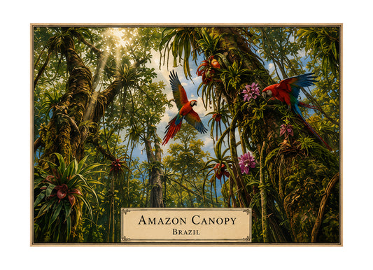 Amazon Canopy botanical expedition 5 x 7 art card by Shangri-Ha Cactus Ranch
