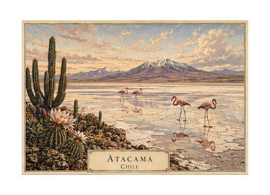 Atacama Desert botanical expedition 5 x 7 art card by Shangri-Ha Cactus Ranch