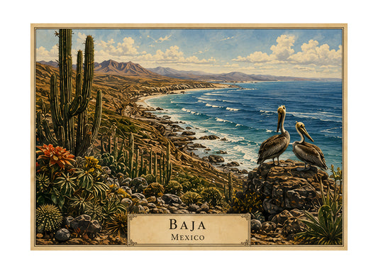 Baja botanical expedition 5 x 7 art card by Shangri-Ha Cactus Ranch