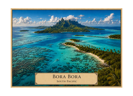 Bora Bora botanical expedition 5 x 7 art card by Shangri-Ha Cactus Ranch