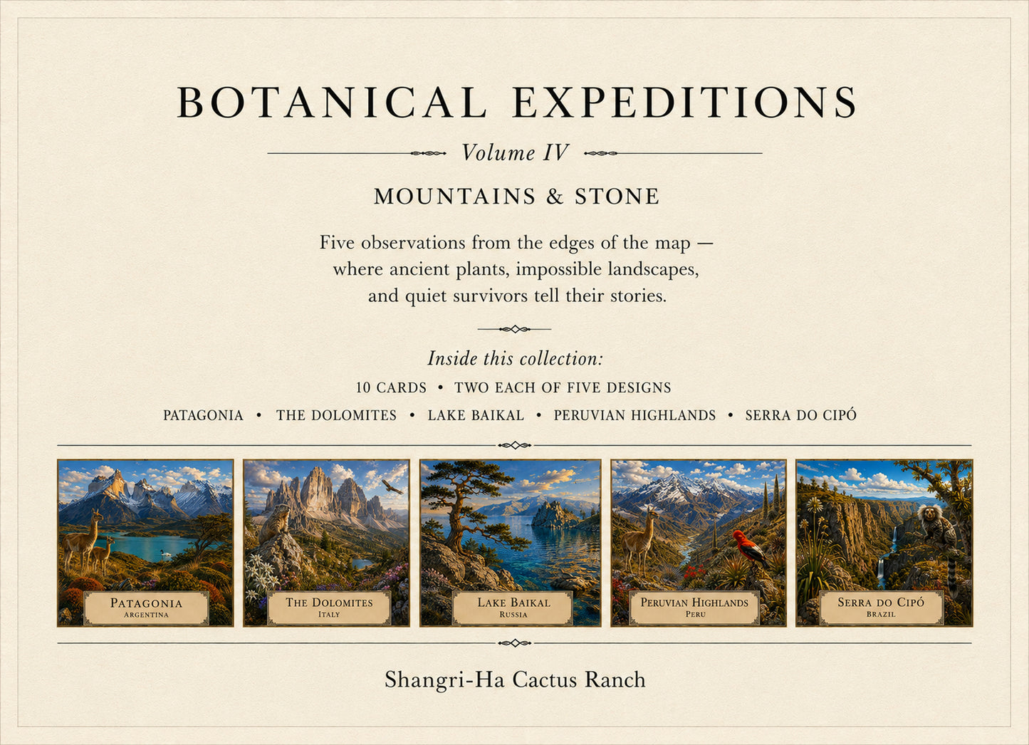 Botanical Expedition Series Volume IV:  MOUNTAINS & STONE