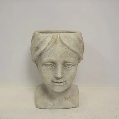 Hand Cast Cement Peasant Planter