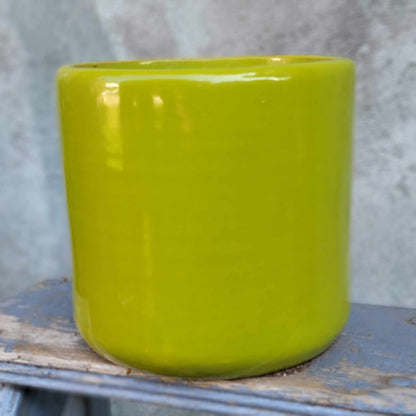 Glazed Terra Cotta Planter - Chartreuse