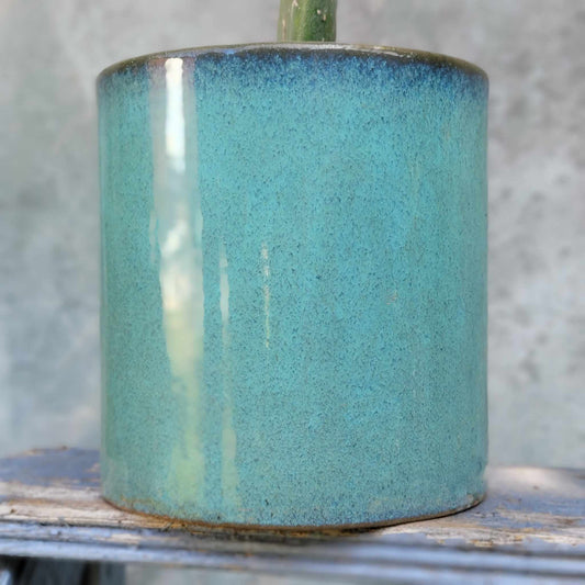 Glazed Terra Cotta Planter - Turquoise