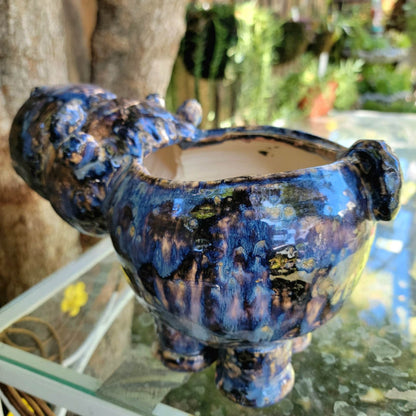 Handmade Ceramic Hippo Planter