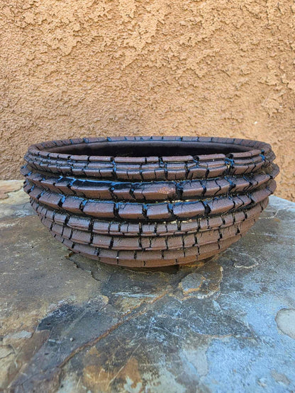 Handmade Pottery - Obsidian Ruffles Vessel No. 232
