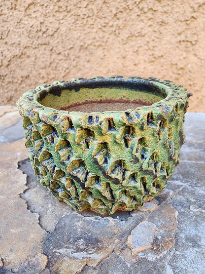 Handmade Pottery -Verdigris Armor Basin No. 226