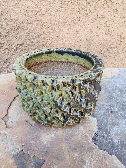 Handmade Pottery -Verdigris Armor Basin No. 226