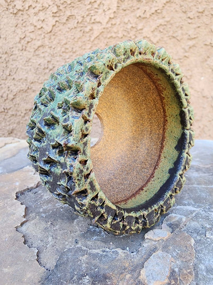 Handmade Pottery -Verdigris Armor Basin No. 226