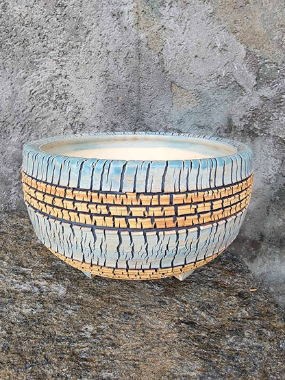 Handmade Pottery - Blue Strata Basin No. 191