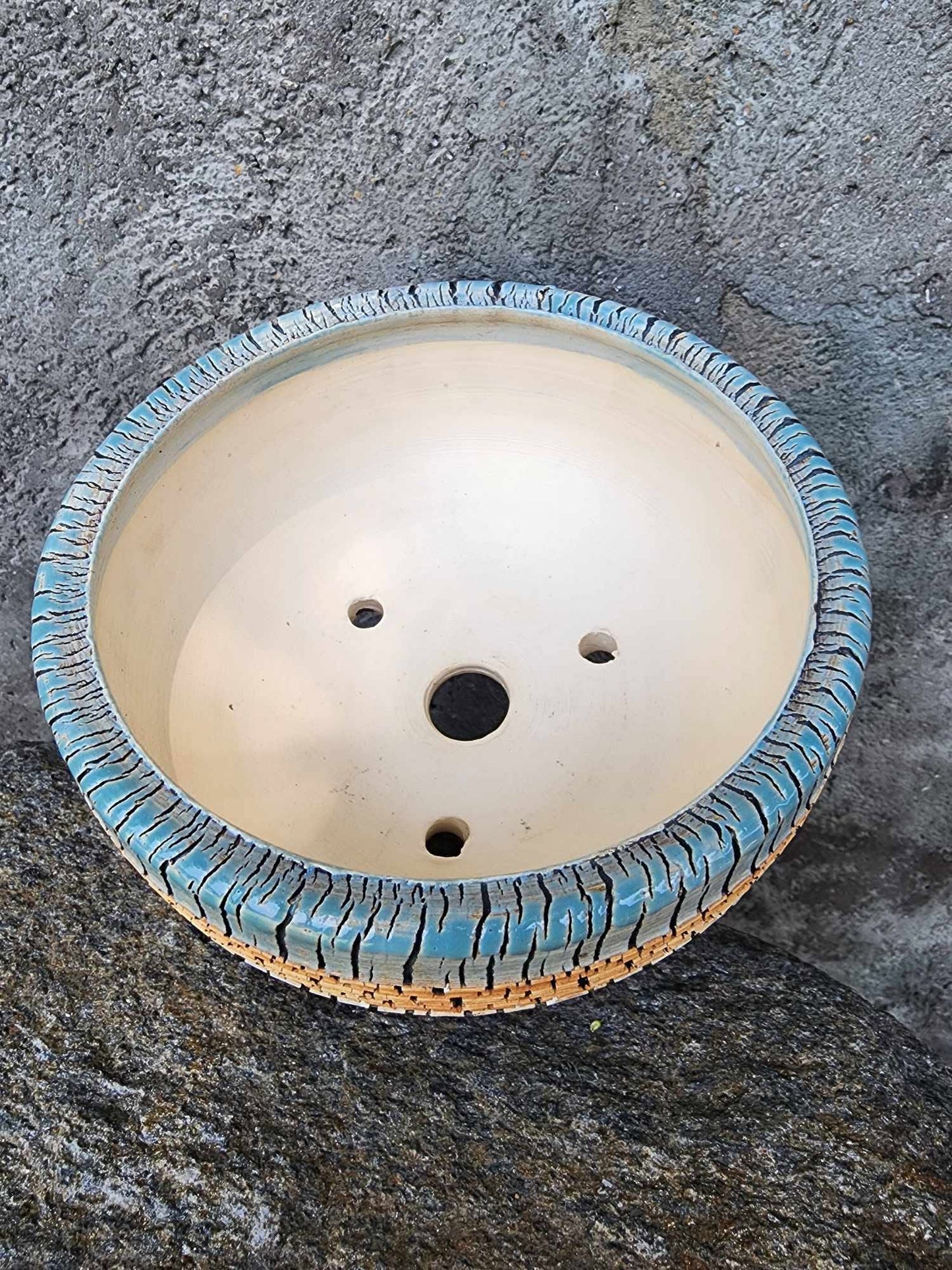 Handmade Pottery - Blue Strata Basin No. 191