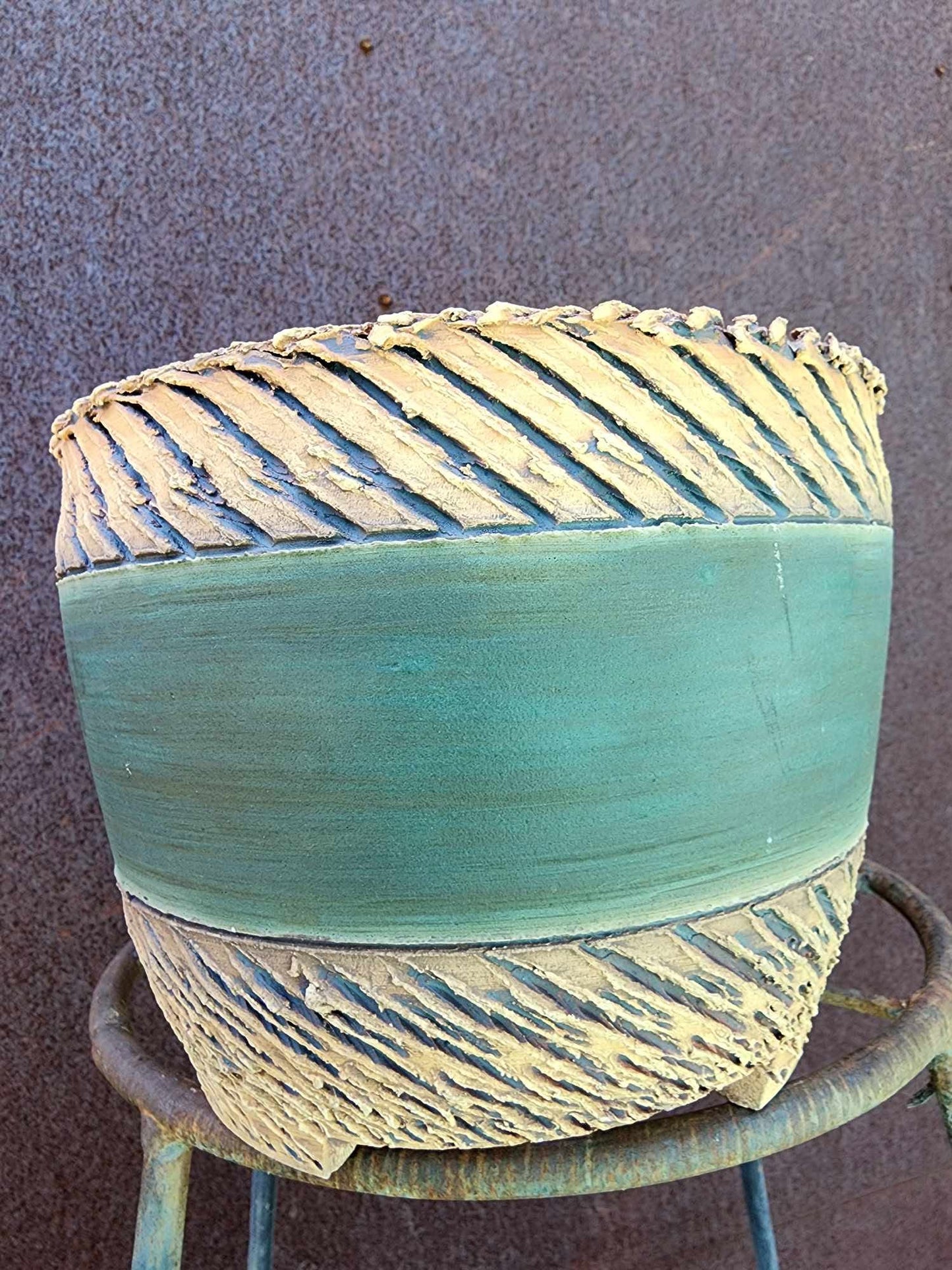 Handmade Pottery - Reed Weave Planter No. 195