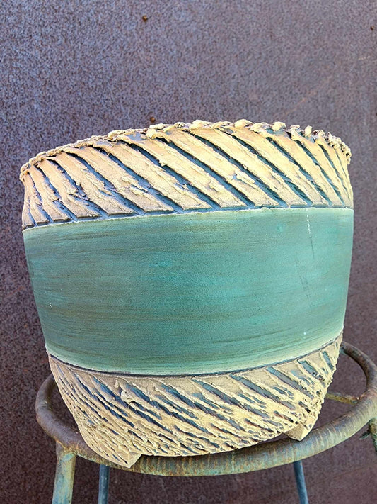 Handmade Pottery - Reed Weave Planter No. 195