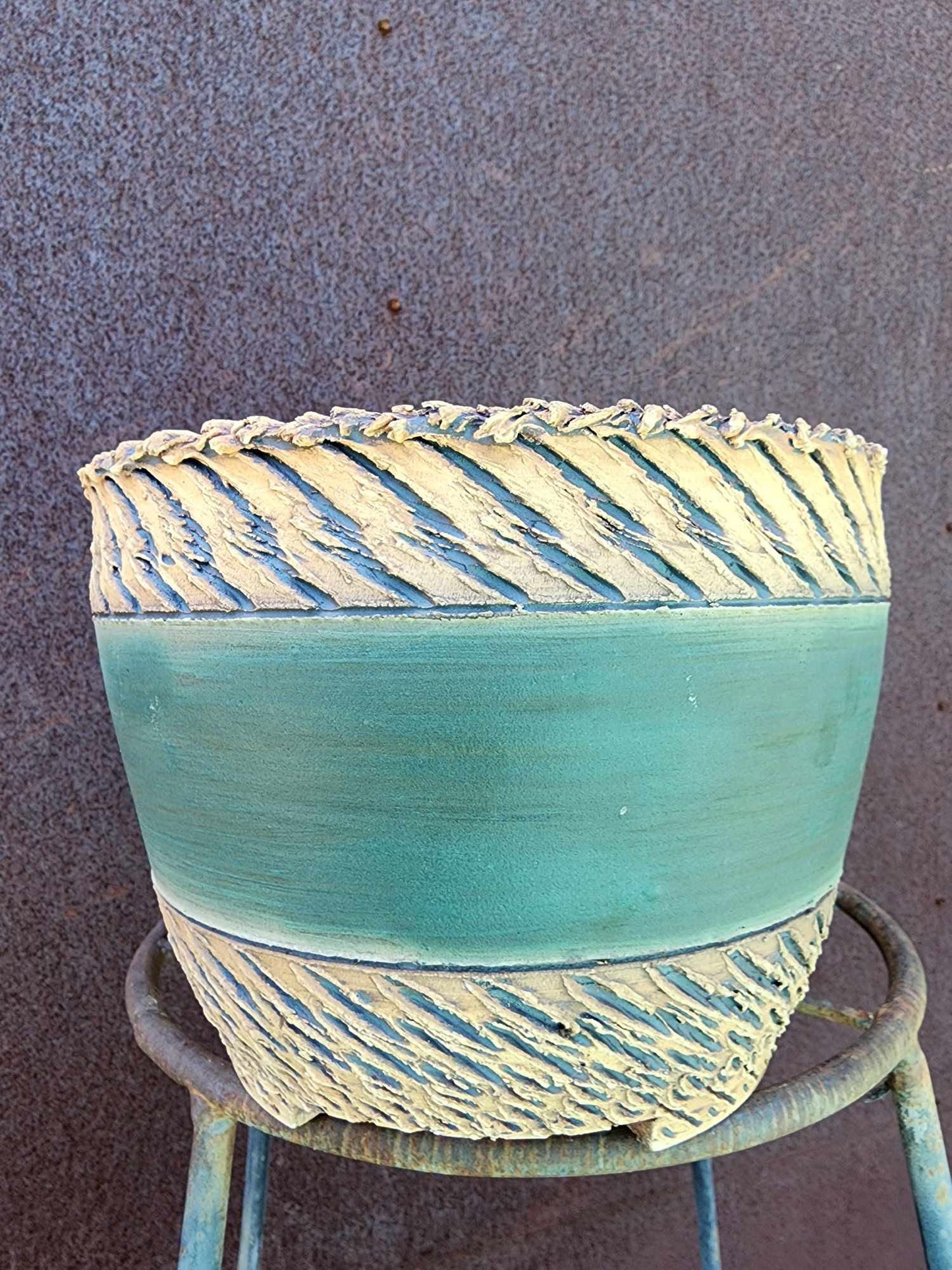 Handmade Pottery - Reed Weave Planter No. 195