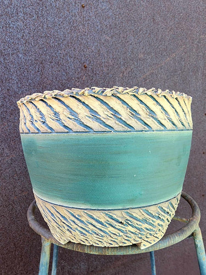 Handmade Pottery - Reed Weave Planter No. 195