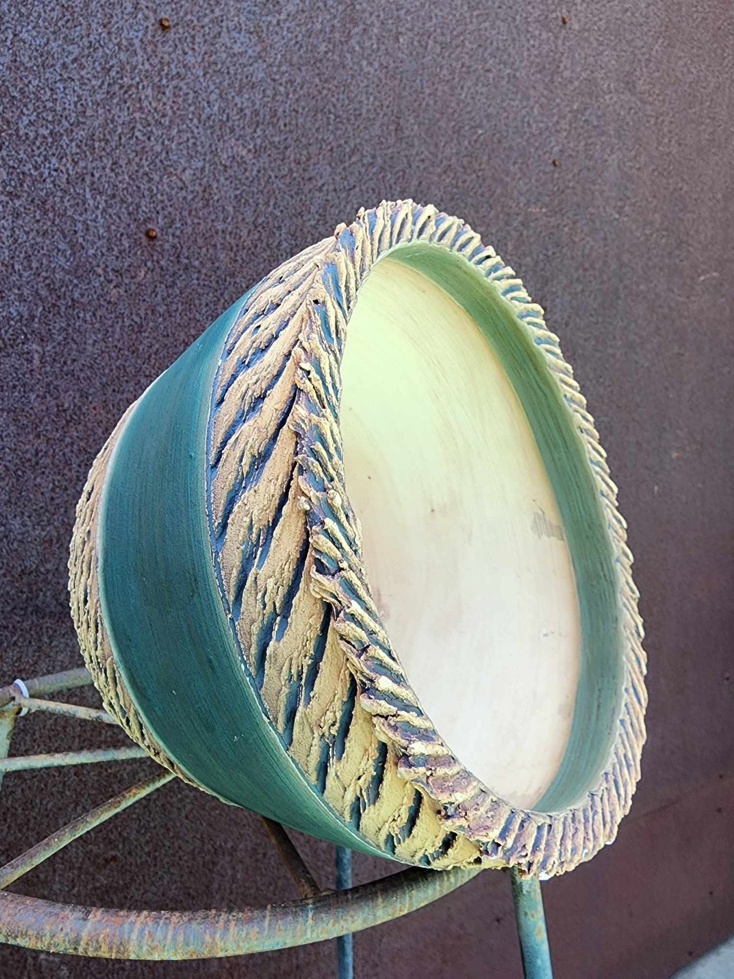 Handmade Pottery - Reed Weave Planter No. 195