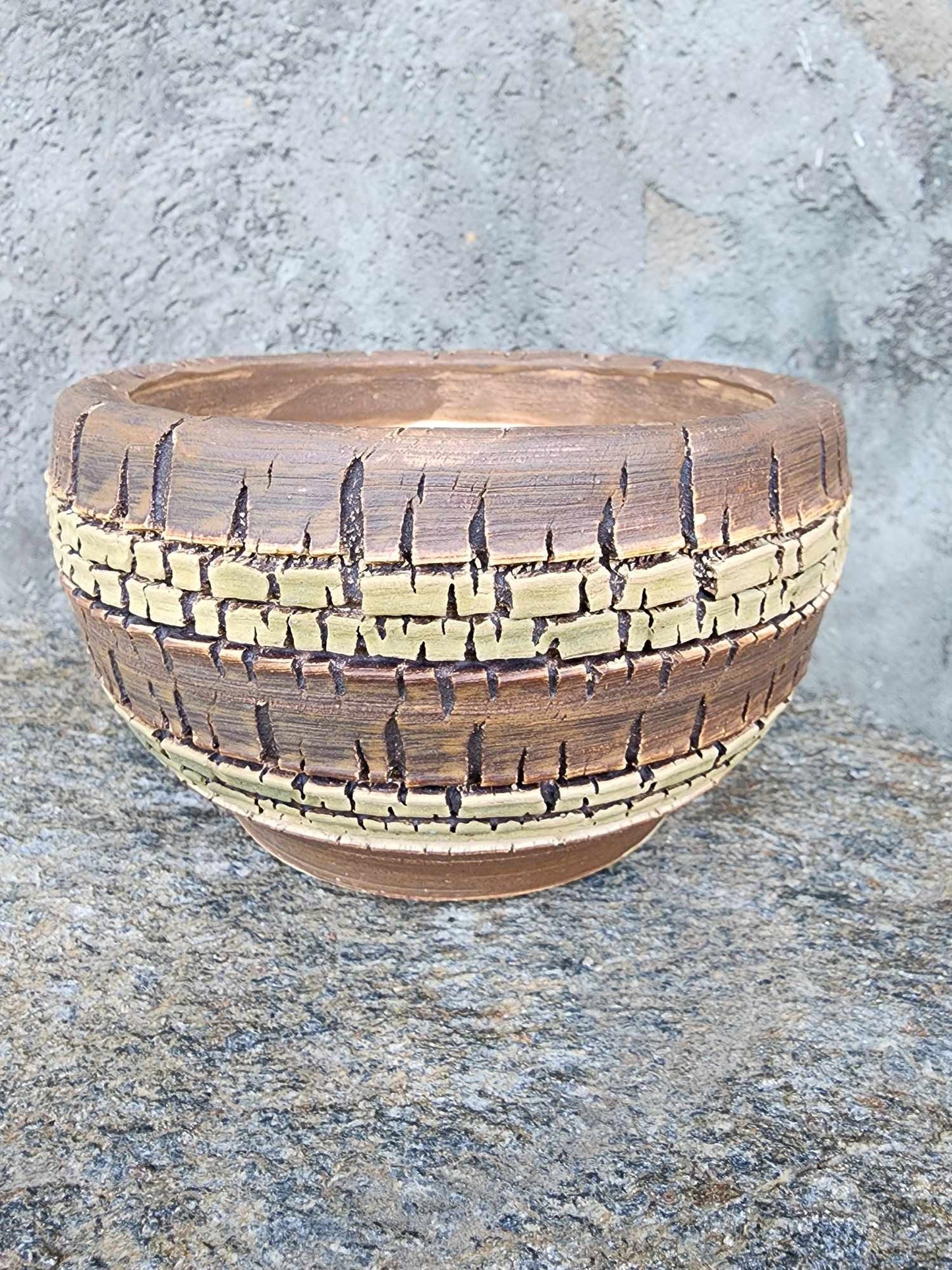 Handmade Pottery - Terraced Earth Bowl No. 186