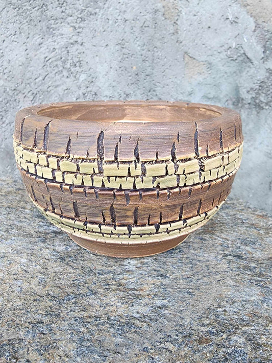 Handmade Pottery - Terraced Earth Bowl No. 186