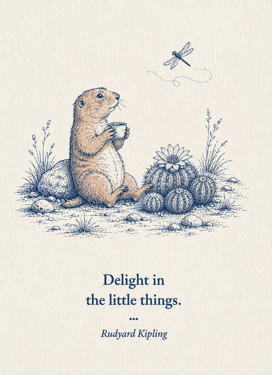 Prairie Dog Small Society 5 x 7 art card by Shangri-Ha Cactus Ranch