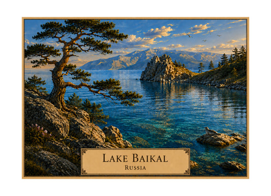 Lake Baikal botanical expedition 5 x 7 art card by Shangri-Ha Cactus Ranch