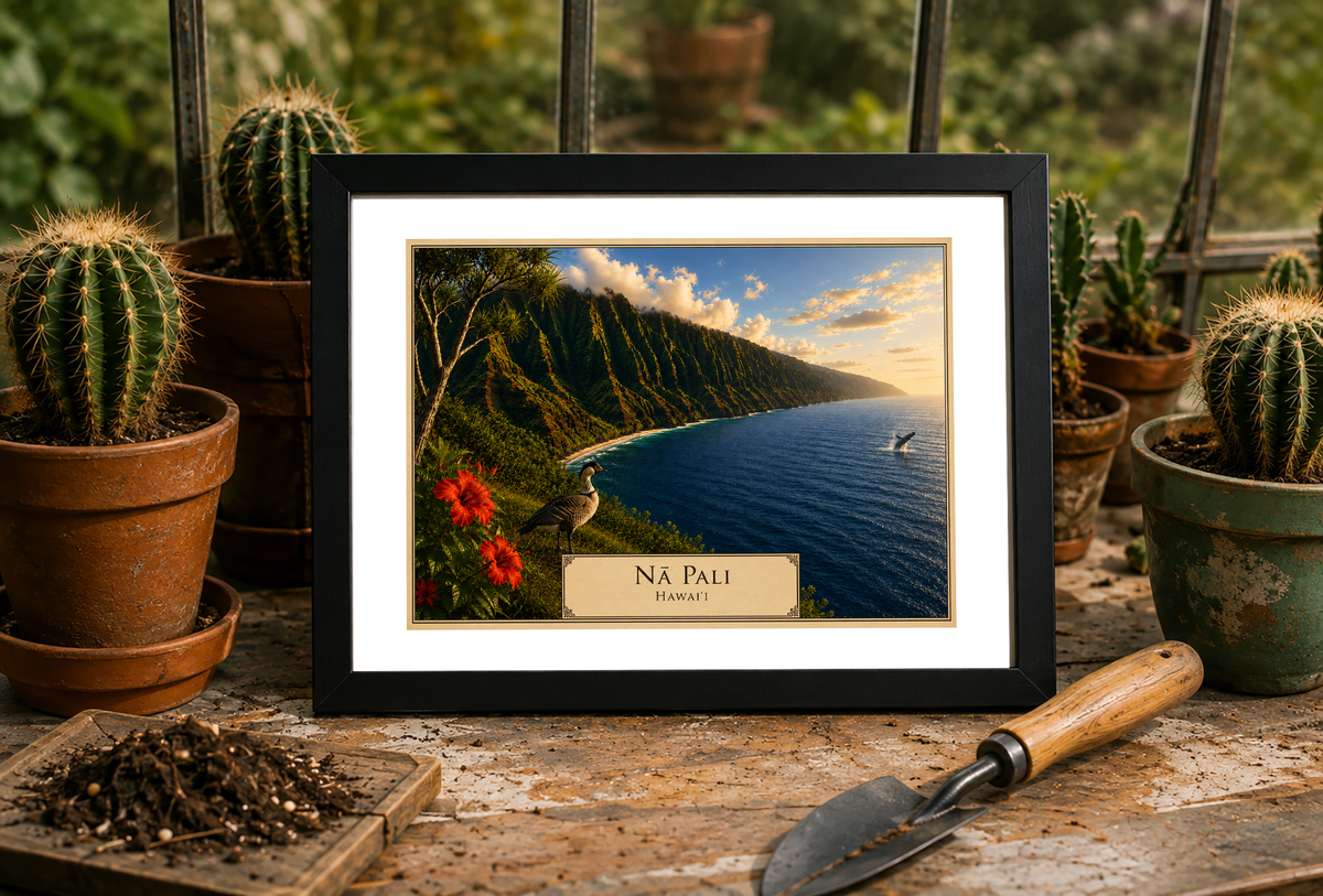 Nā Pali Coast — Botanical Expedition Art Card