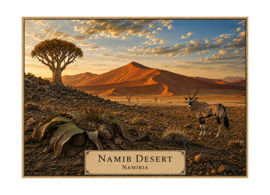 Namib Desert botanical expedition 5 x 7 art card by Shangri-Ha Cactus Ranch