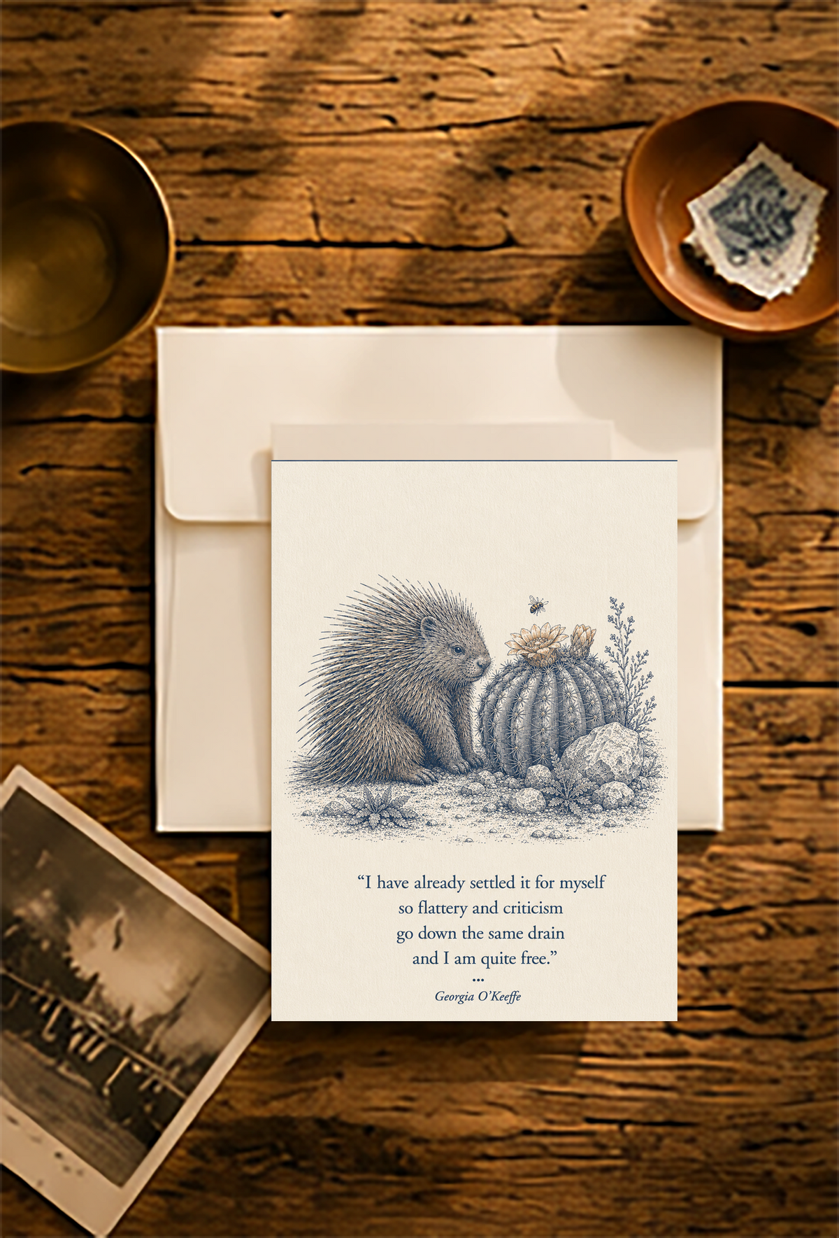 Porcupine — Small Society Art Card