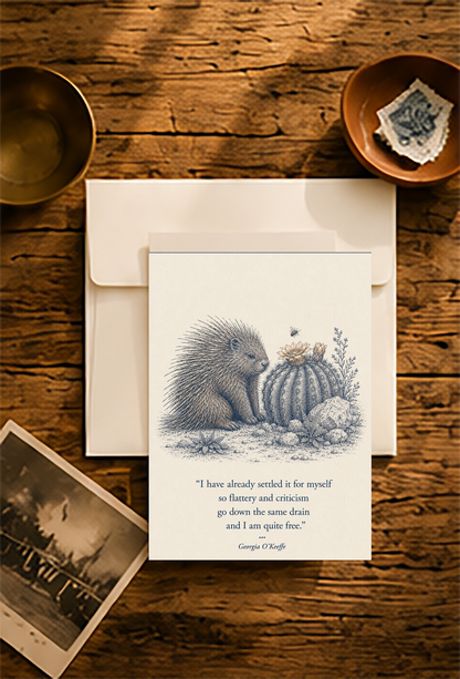 Porcupine — Small Society Art Card