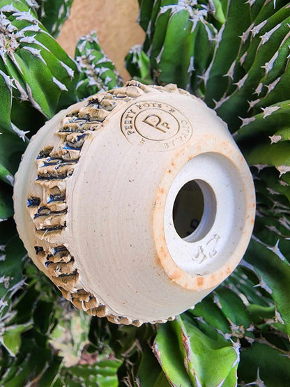 Handmade Pottery  -  Ivory Glyph Planter No. 2