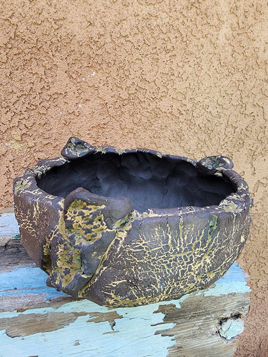 Obsidian Basin No. 5 handmade ceramic planter