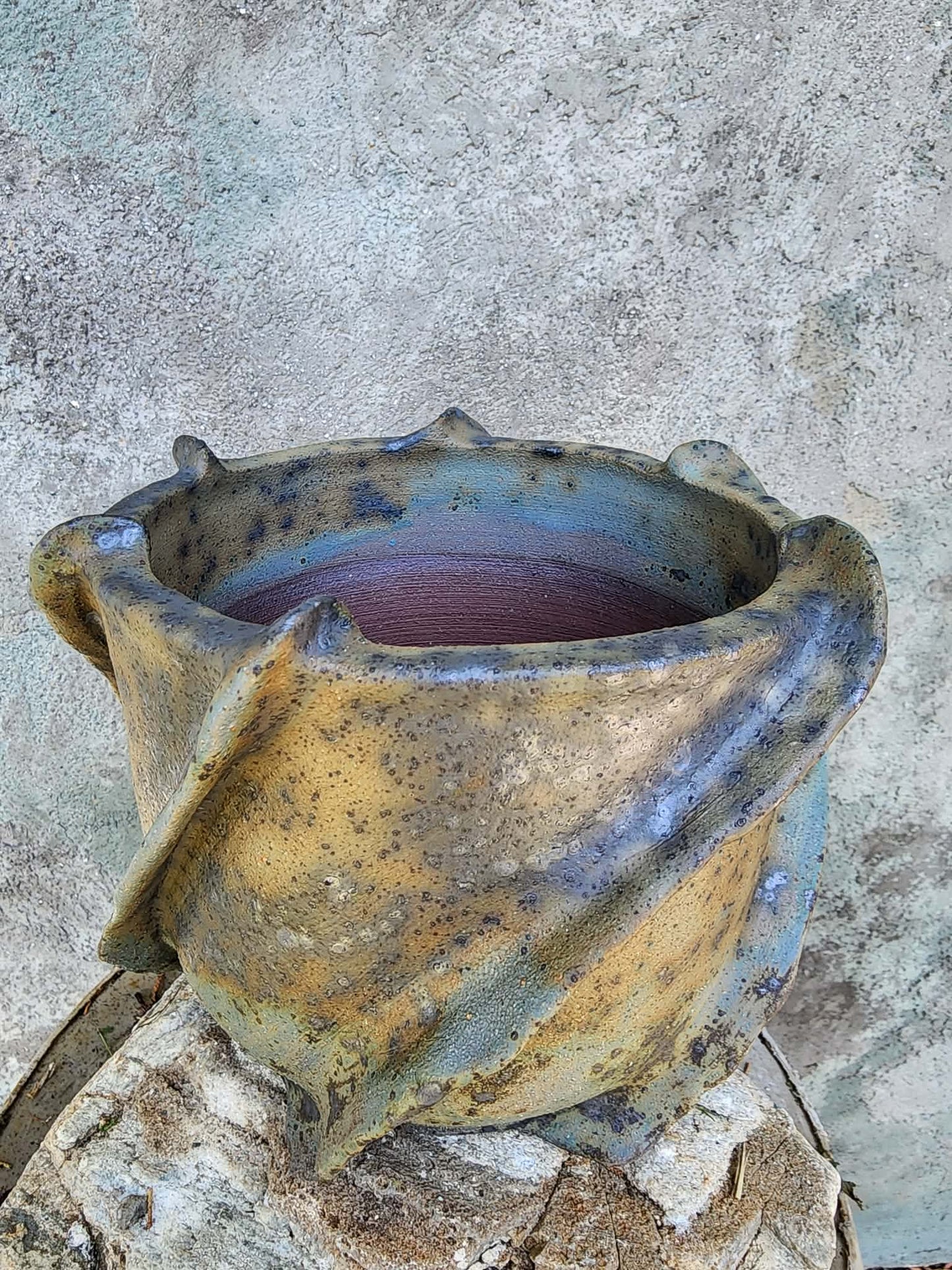 Handmade Pottery  -  Stone Fold Vessel No. 28