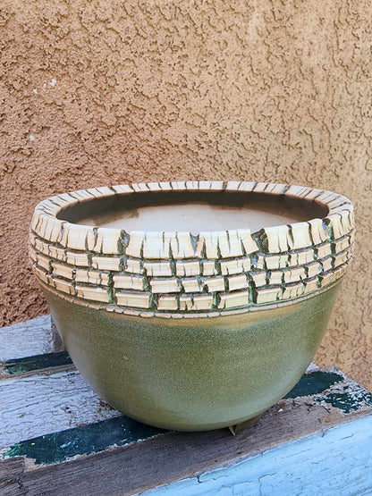 Handmade Pottery  -  Olive Horizon Bowl No. 8