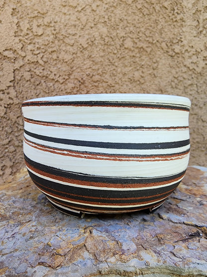 Horizon Stripe Bowl No. 27 handmade ceramic planter