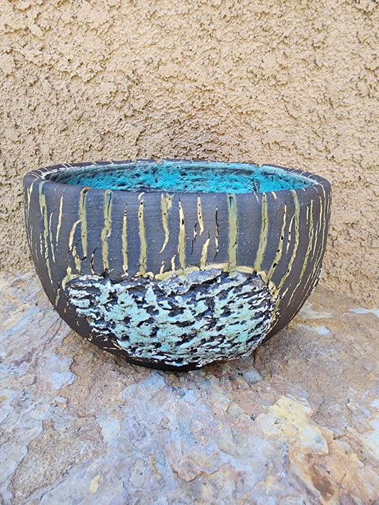 Midnight Ridge Bowl No. 31 handmade ceramic planter