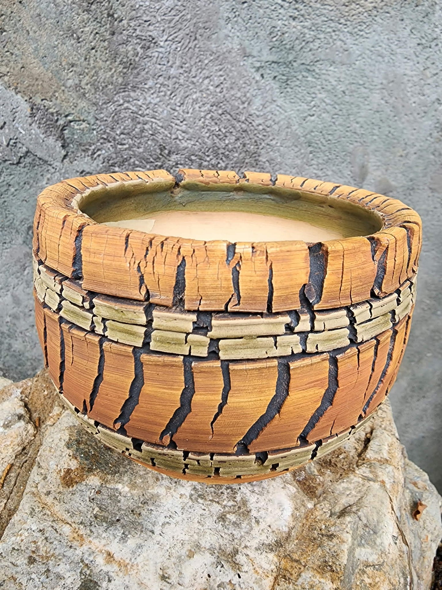 Handmade Pottery  -  Canyon Stripe Bowl No. 12